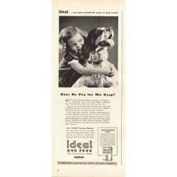 1944 Ideal Dog Food Ad "most respected name"