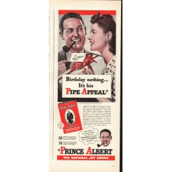 1944 Prince Albert Tobacco Ad "Birthday Nothing"