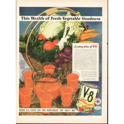 1944 V-8 Vegetable Juice Ad "This Wealth"