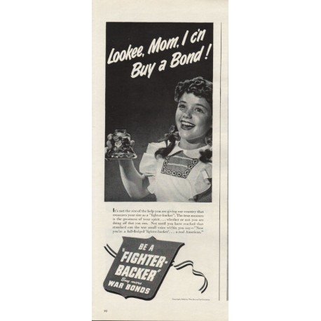 1944 War Bonds Ad "Lookee, Mom"