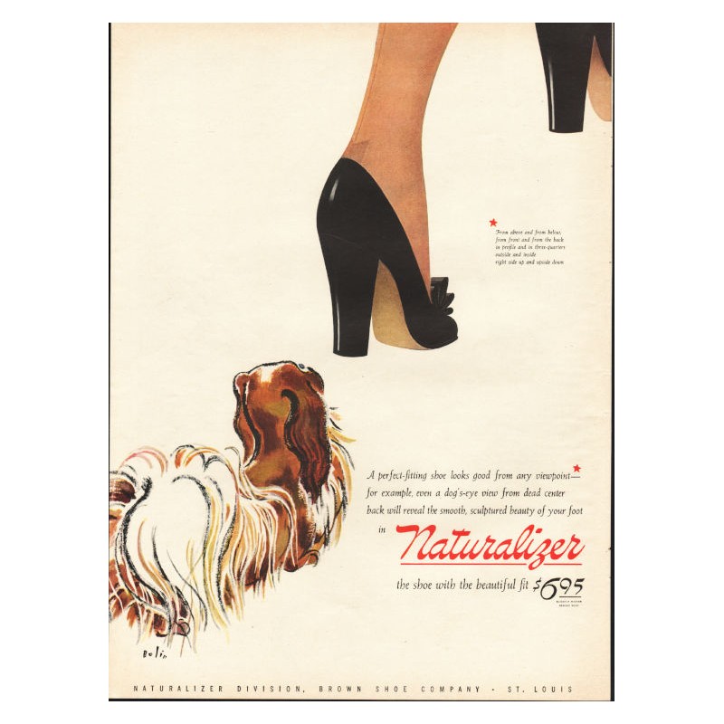 1953 Naturalizer Shoes Ad Retro 50s Women's Fashion 