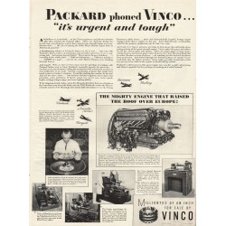 1944 Packard and Vinco Ad "it's urgent and tough"