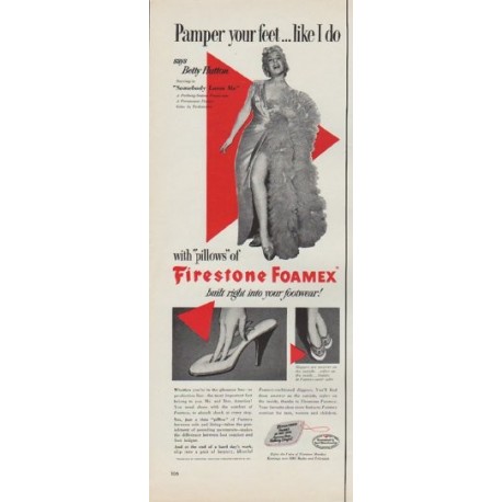 1952 Firestone Foamex Ad "Pamper your feet"