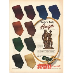 1944 Superba Cravats Ranger Ties Ad "Rough 'n Ready"