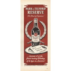 1944 Park & Tilford Whiskey Ad "Blend of Experience"