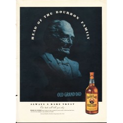 1944 Old Grand-Dad Whiskey Ad "Bourbon Family"
