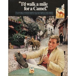 1969 Camel Cigarettes Ad "I'd walk a mile"