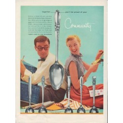 1955 Community Silverware Ad "you'll be proud"