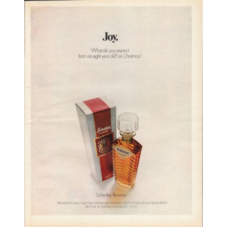 1969 Schenley Reserve Whiskey Ad "Joy"