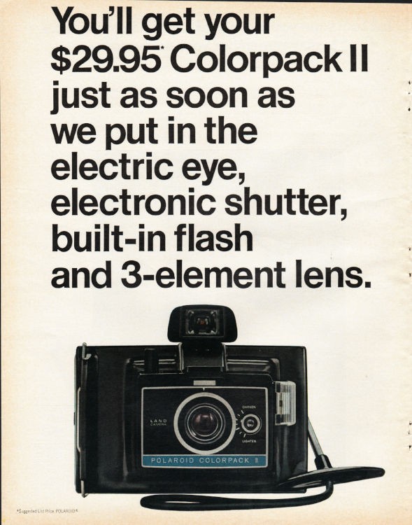 wekelijks verdund Zelfrespect 1969 Polaroid Colorpack Camera Vintage Ad "your $29.95 Colorpack"