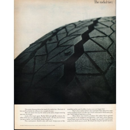 1969 International Paper Company Ad "The radial tire"