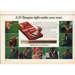 1969 Roi-Tan Cigar Ad "under your nose"