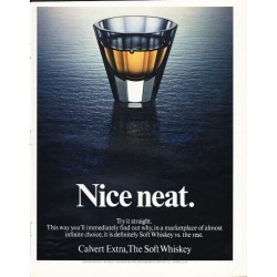 1969 Calvert Extra Whiskey Ad "Nice neat"