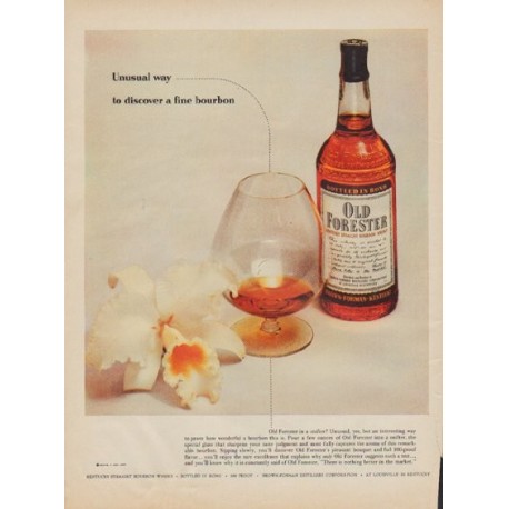1955 Old Forester Whisky Ad "Unusual way"