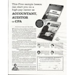 1966 LaSalle Extension University Ad "free sample lesson"