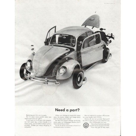 1967 Volkswagen Ad "Need a part?" ~ (model year 1967)