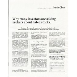 1966 Members New York Stock Exchange Ad "investors are asking brokers"