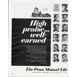1966 Penn Mutual Life Insurance Ad "High praise"