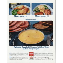 1966 Campbell's Cream of Chicken Soup Ad "Makes a gravy"