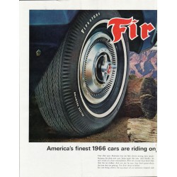 1966 Firestone Tires Ad "finest 1966 cars"
