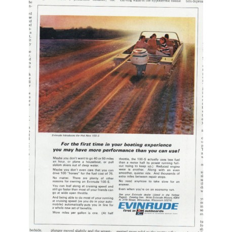 1966 Evinrude Outboards Ad "more performance"