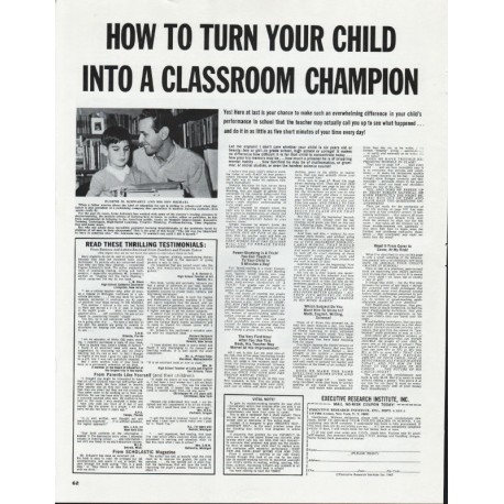 1966 Executive Research Institute Ad "classroom champion"