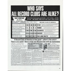 1966 Record Club of America Ad "who says"