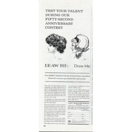 1966 Art Instruction Schools Ad "test your talent"