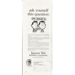 1966 Lawyers Title Insurance Corporation Ad "ask yourself"