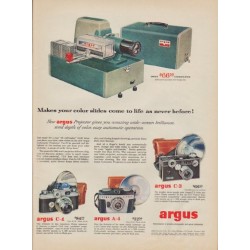 1955 argus Ad "Makes your color slides come to life"