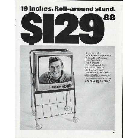 1966 General Electric Television Ad "Roll-around stand"