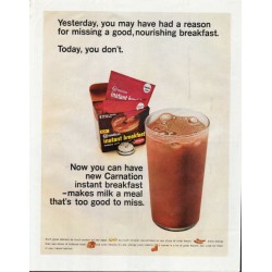 1966 Carnation Instant Breakfast Ad "good, nourishing breakfast"