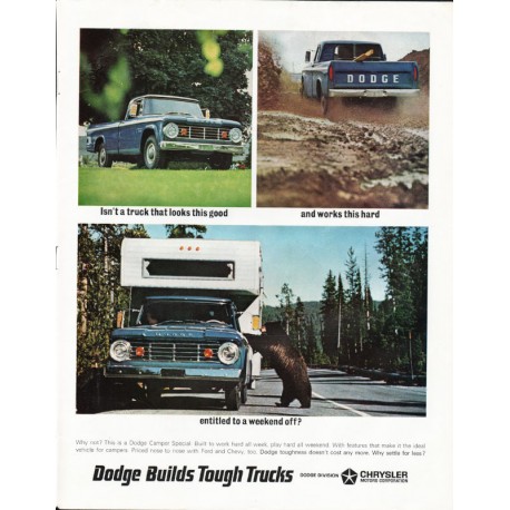 1967 Dodge Camper Special Ad "a weekend off" ~ (model year 1967)