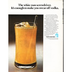 1975 Puerto Rican Rums Ad "white rum screwdriver"