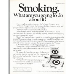 1975 Vantage Cigarettes Ad "Smoking."