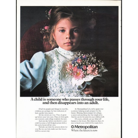 1975 Metropolitan Life Insurance Ad "A child is someone"