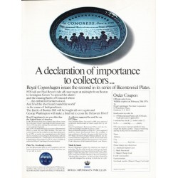 1975 Royal Copenhagen Porcelain Ad "declaration of importance"