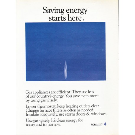 1975 American Gas Association Ad "Saving energy"