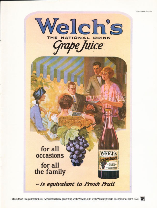 Vtg. Small Clear Glass Welch's Grape Juice Bottle Approx. 5-1/4