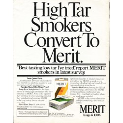 1981 Merit Cigarettes Ad "High Tar Smokers"