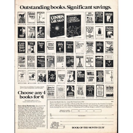 1981 Book-Of-The-Month Club Ad "Outstanding books"