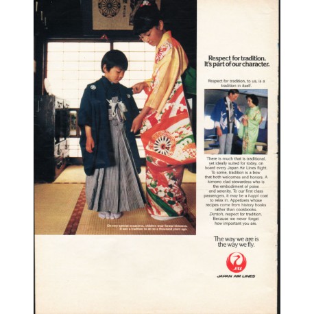 1981 Japan Air Lines Ad "Respect for tradition"