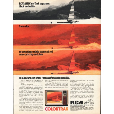 1981 RCA Colortrak Ad "subtle shades of red"