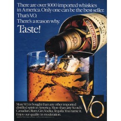 1981 Seagram Distillers V.O. Whisky Ad "3000 imported whiskies"