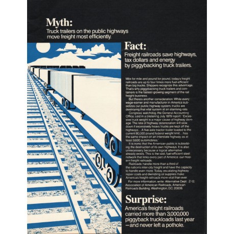 1981 Association of American Railroads Ad "Myth"