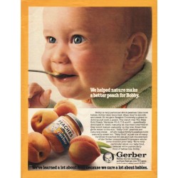 1981 Gerber Baby Food Ad "a better peach for Bobby"