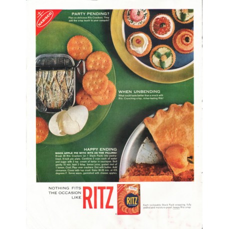1963 Ritz Crackers Ad "nothing fits the occasion"