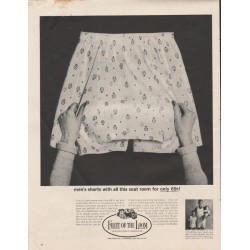 1963 Fruit of the Loom Ad "all this seat room"