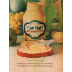 1963 Blue Plate Mayonnaise Ad "good news is spreading"