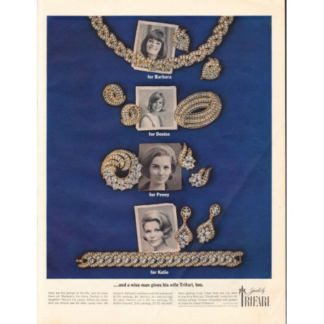 1963 Trifari Jewelry Ad "a wise man"